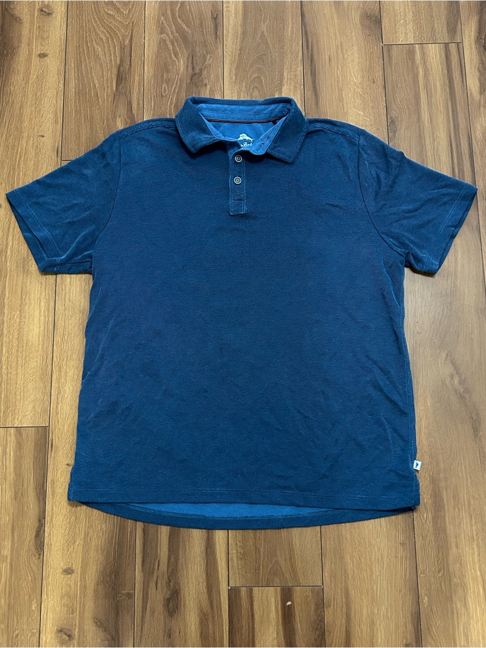 Tommy Bahama Polo Shirt Mens M Dark Blue Short Sleeve Casual Beach Stretch